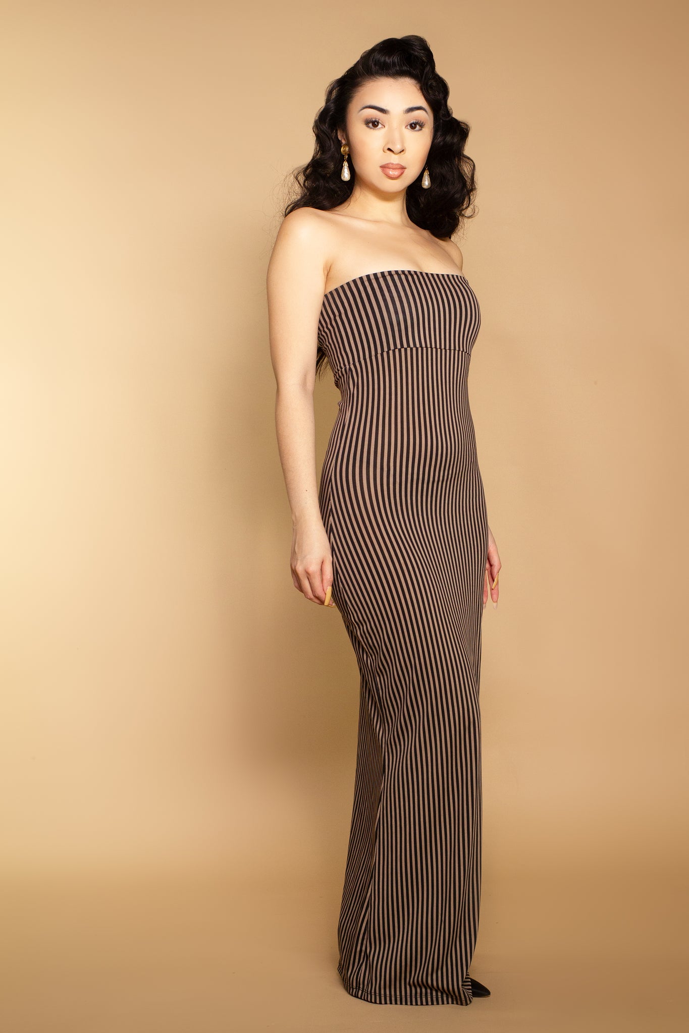 Sample Sale - Kimberly Striped Maxi Tube Dress Small