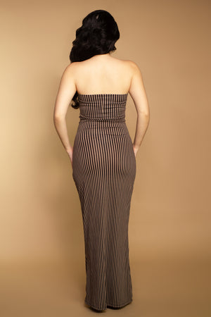 Sample Sale - Kimberly Striped Maxi Tube Dress Small